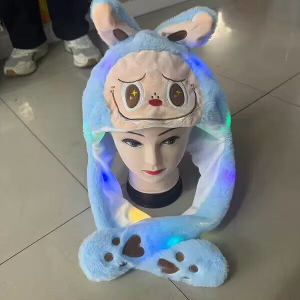 TikTok hat ears can move Labubu ears hat bubble rabbit luminous hat ears can move