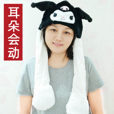 Better Quality Rabbit hat with moving ears Plush sweet and cute internet celebrity airbag hat cartoon gift for men and women