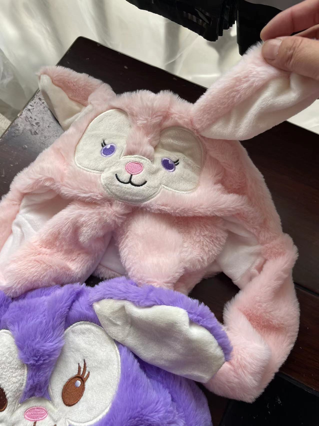 Better Quality Rabbit hat with moving ears Plush sweet and cute internet celebrity airbag hat cartoon gift for men and women