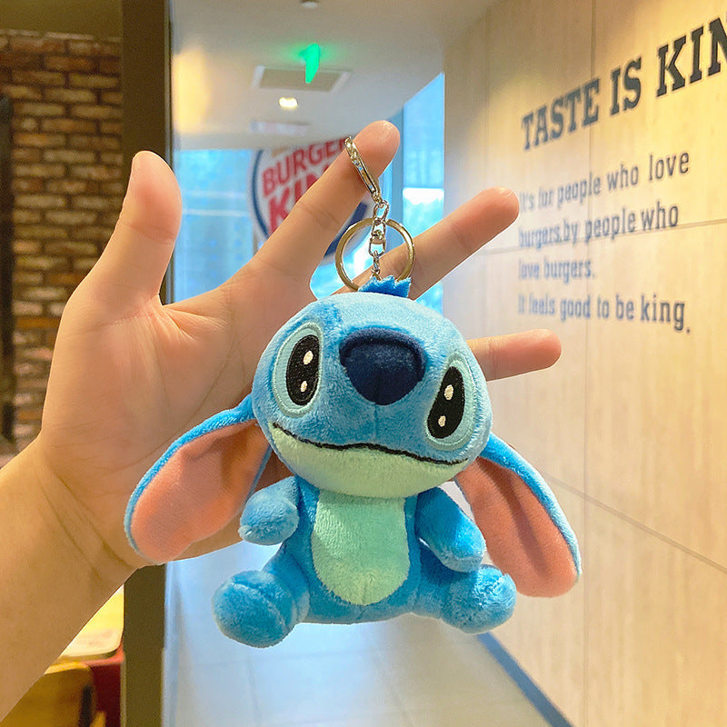 Cute Stitch Plush Keychain Doll Cartoon Schoolbag Pendant Small Gift Keychain Ornament