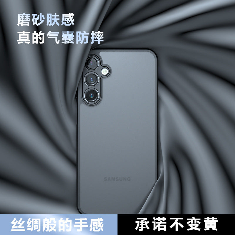 For Samsung A16 Phone Case skin feel frosted Galaxy A36 transparent airbag anti-fall two-in-one protective phone case