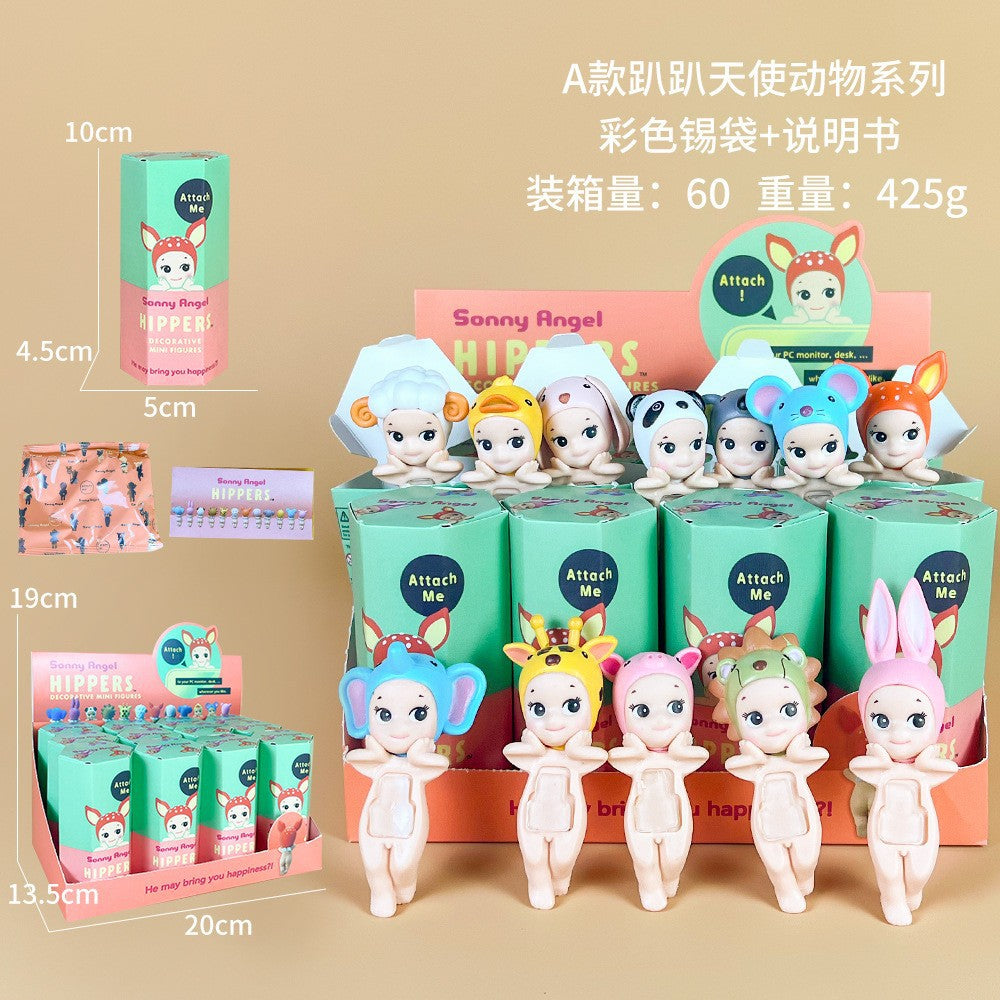 Sonny Angel figure car mobile phone sticker cheek support blind box set decoration Cupid trendy play anime