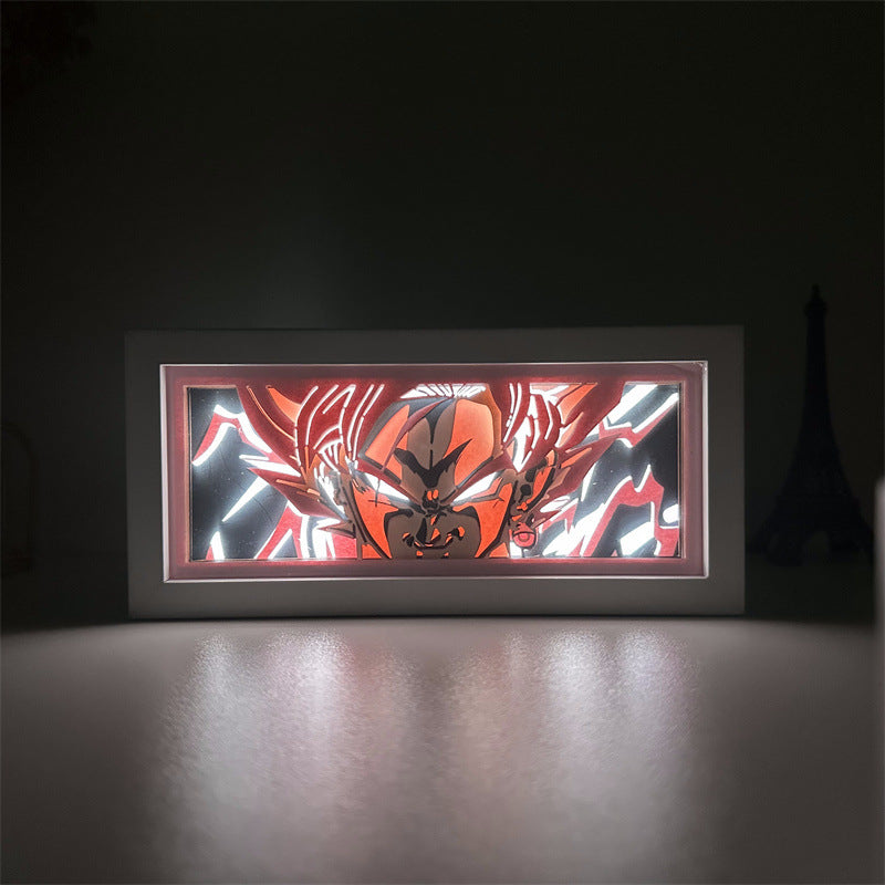 Paper sculpture lamp Dragon Ball Dragon Ball Son Goku Vegeta Dragon Ball Super animation surrounding LED night light
