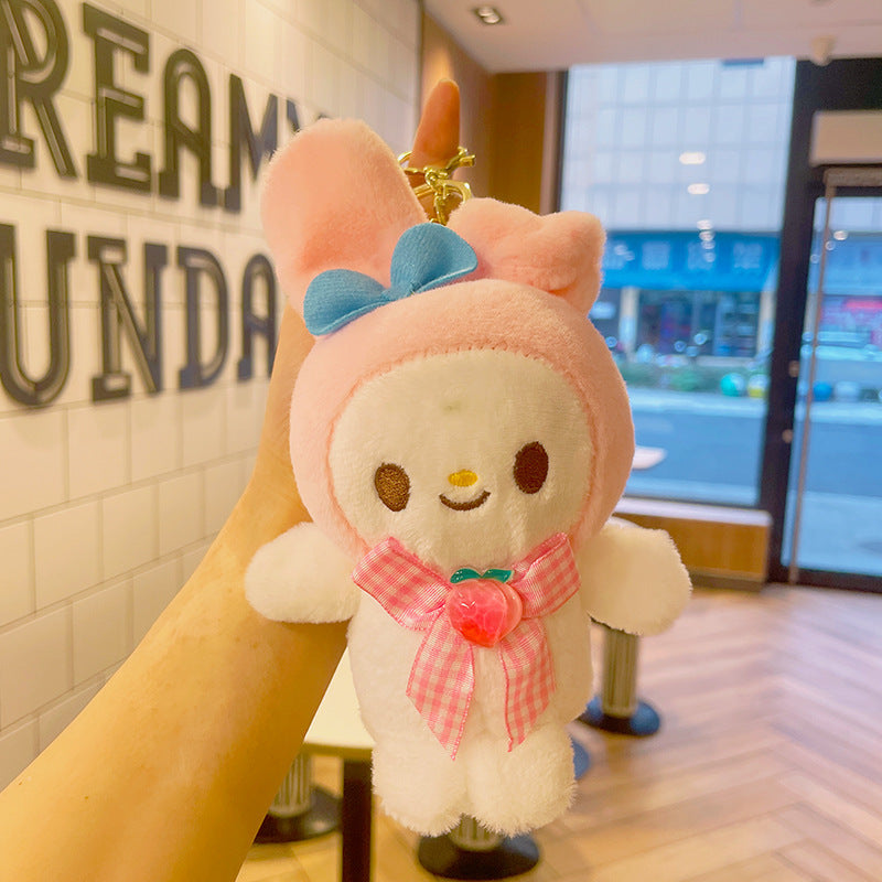 Cartoon Kuromi Plush Keychain Cute Schoolbag Pendant Keychain Pendant Boutique
