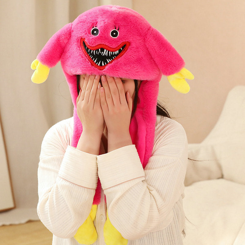 Better Quality Rabbit hat with moving ears Plush sweet and cute internet celebrity airbag hat cartoon gift for men and women