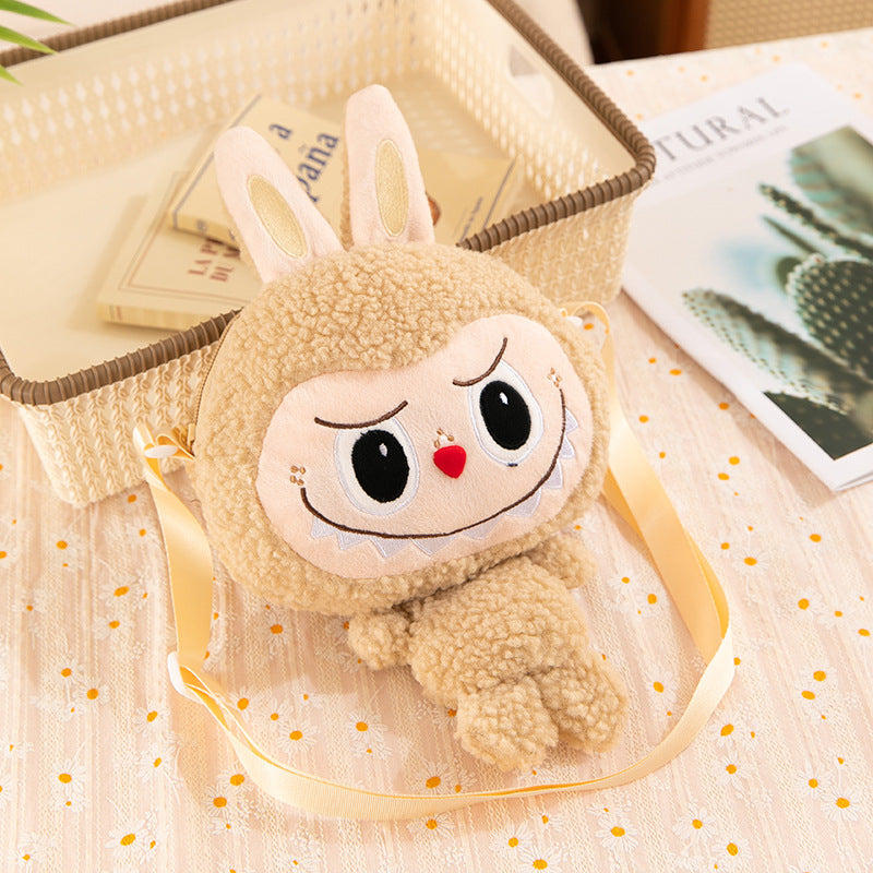 Labubu messenger bag labubu cartoon backpack coin purse children's female plush bag