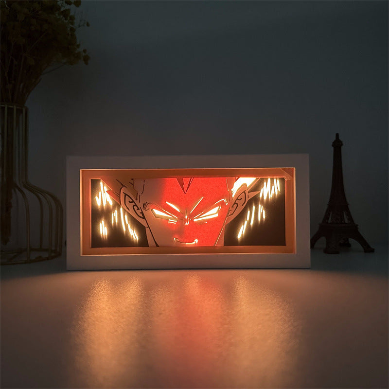 Paper sculpture lamp Dragon Ball Dragon Ball Son Goku Vegeta Dragon Ball Super animation surrounding LED night light