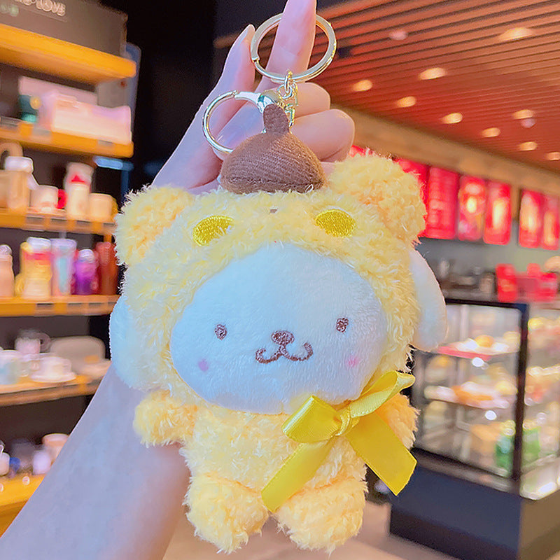 Cartoon Kuromi Plush Keychain Cute Schoolbag Pendant Keychain Pendant Boutique