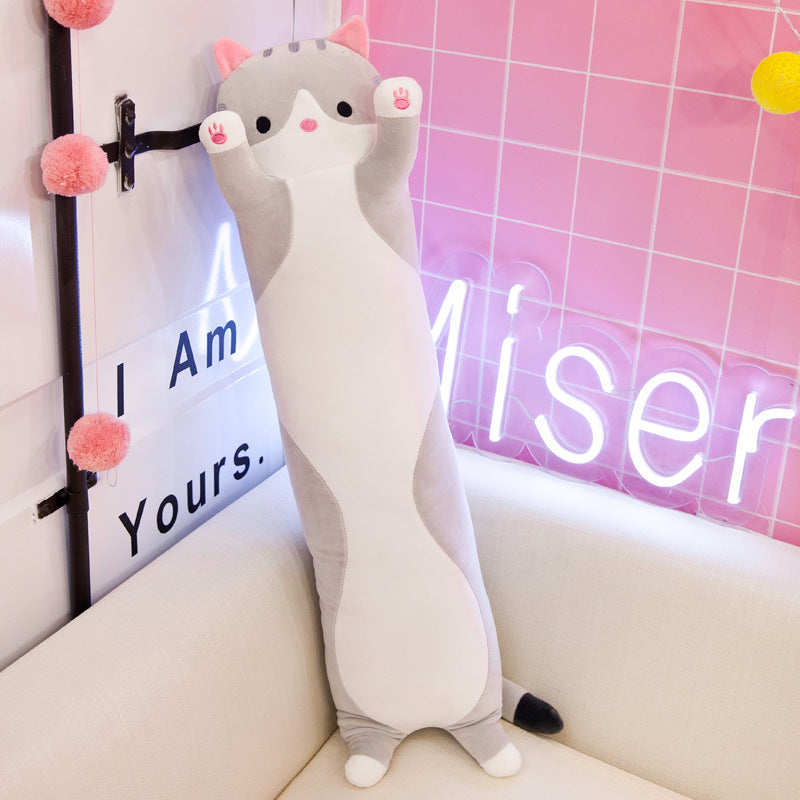 Hot sale plush toys long cat pillow doll cute kitten rag doll wholesale