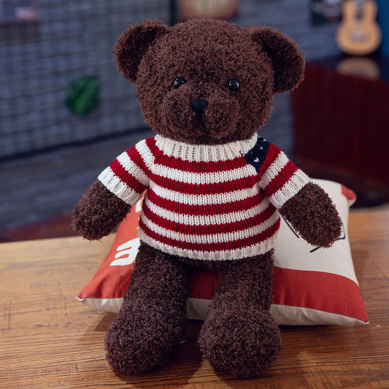 Teddy bear doll wholesale sweater plush toy pillow cloth doll wedding gift Valentine's Day gift