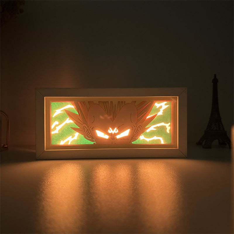 Paper sculpture lamp Dragon Ball Dragon Ball Son Goku Vegeta Dragon Ball Super animation surrounding LED night light