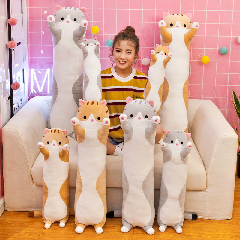 Hot sale plush toys long cat pillow doll cute kitten rag doll wholesale