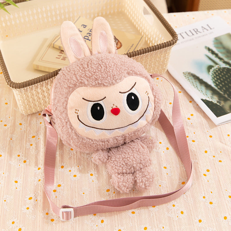 Labubu messenger bag labubu cartoon backpack coin purse children's female plush bag