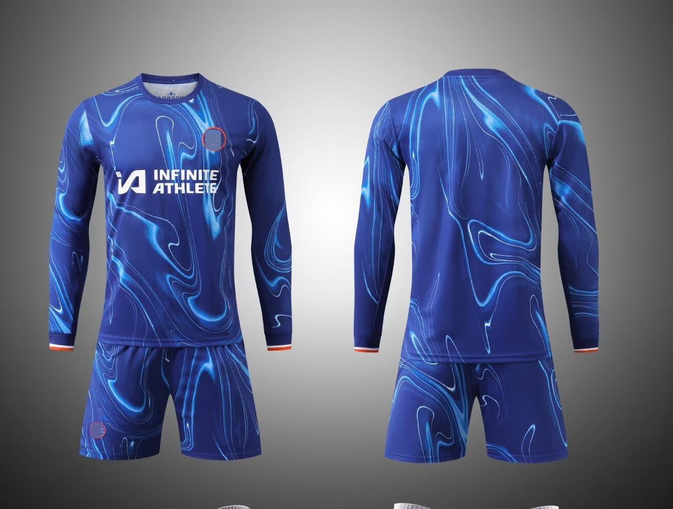 24-25 long-sleeved football uniform suit for boys and children, M and L, training uniform jersey, size 22-2XL