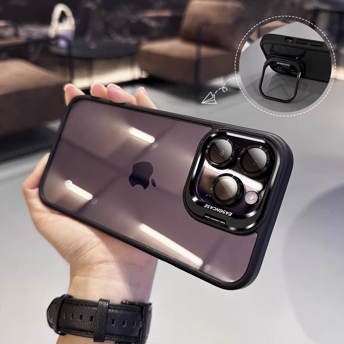 Lens cover bracket suitable for iPhone14 series phone case transparent high-end iPhone 13 series phone cases