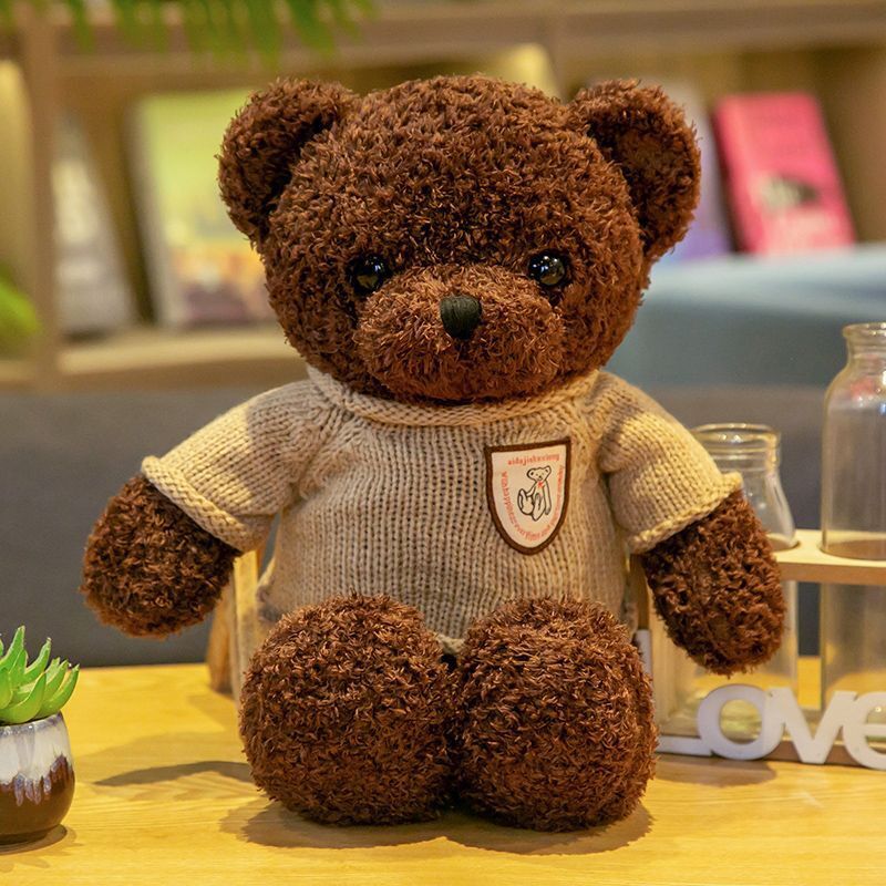 Teddy bear doll wholesale sweater plush toy pillow cloth doll wedding gift Valentine's Day gift