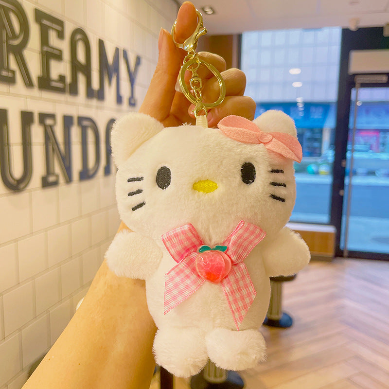Cartoon Kuromi Plush Keychain Cute Schoolbag Pendant Keychain Pendant Boutique