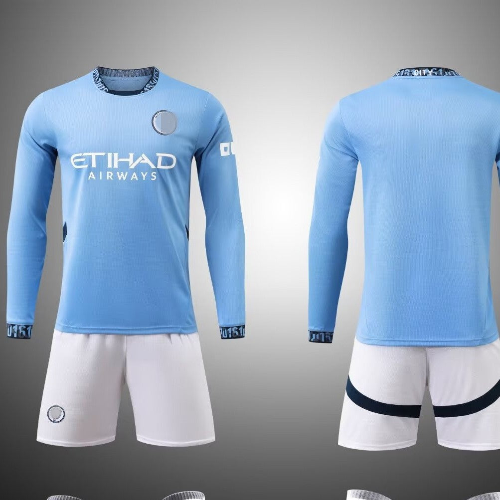 24-25 long-sleeved football uniform suit for boys and children, M and L, training uniform jersey, size 22-2XL