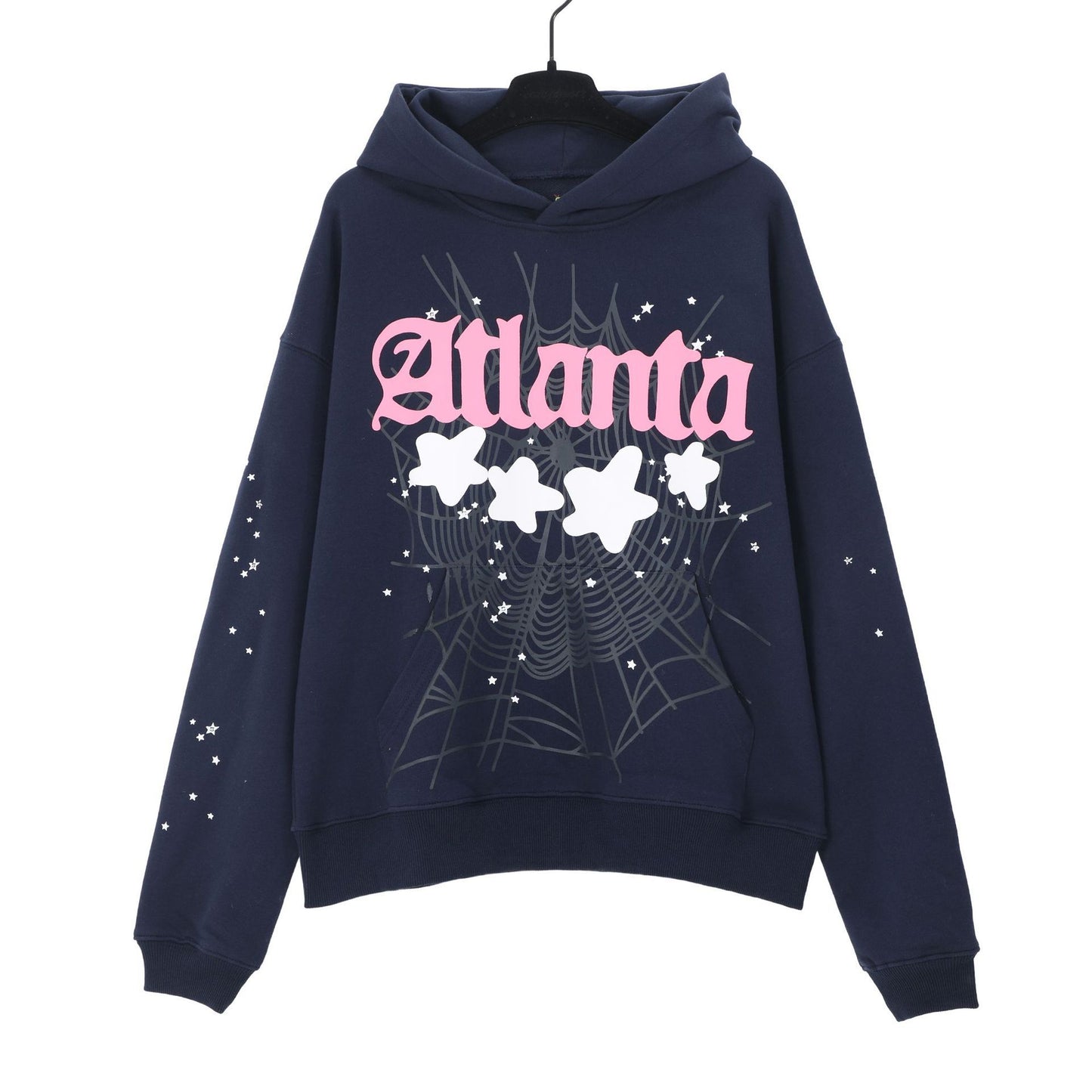 American fashion brand Sp5der 555 star foam print pure cotton hoodie sweater pants suit for men and women
