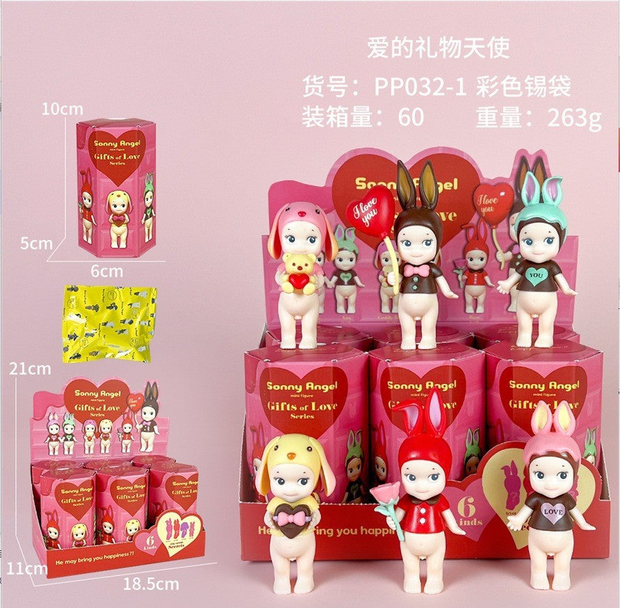 Sonny Papa Angel Figure Car Phone Sticker Cheek Support Blind Box Set Decorations