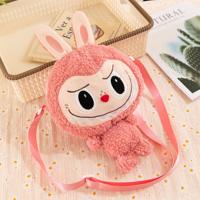 Labubu messenger bag labubu cartoon backpack coin purse children's female plush bag