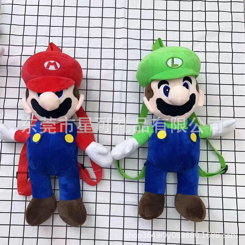 Super Mario Plush bags Doll Mario Mushroom Head Mary Backpack