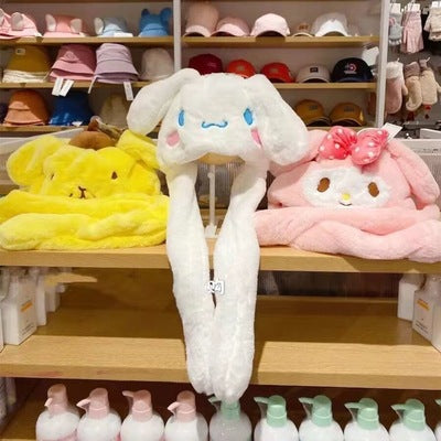 Better Quality Rabbit hat with moving ears Plush sweet and cute internet celebrity airbag hat cartoon gift for men and women