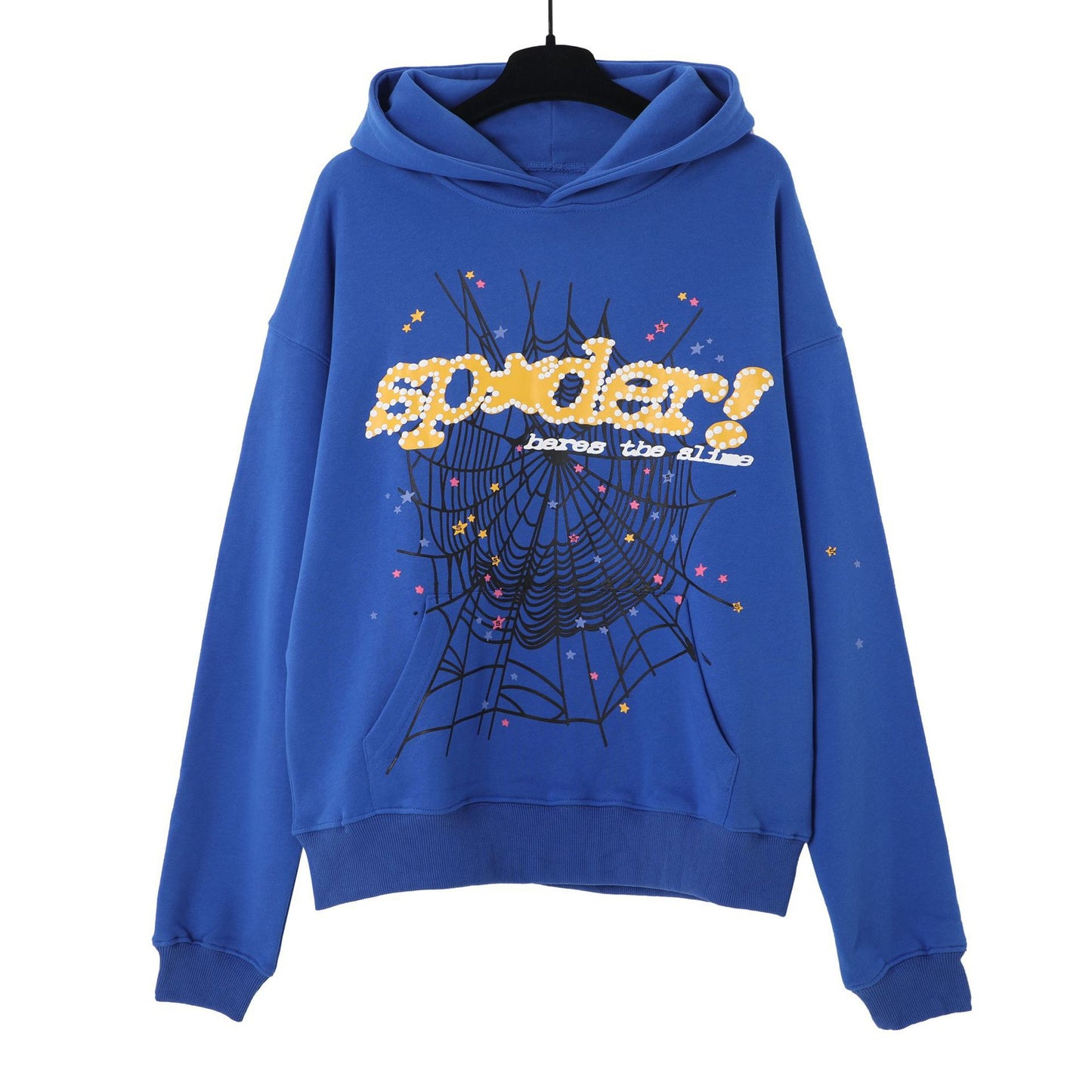 American fashion brand Sp5der 555 star foam print pure cotton hoodie sweater pants suit for men and women