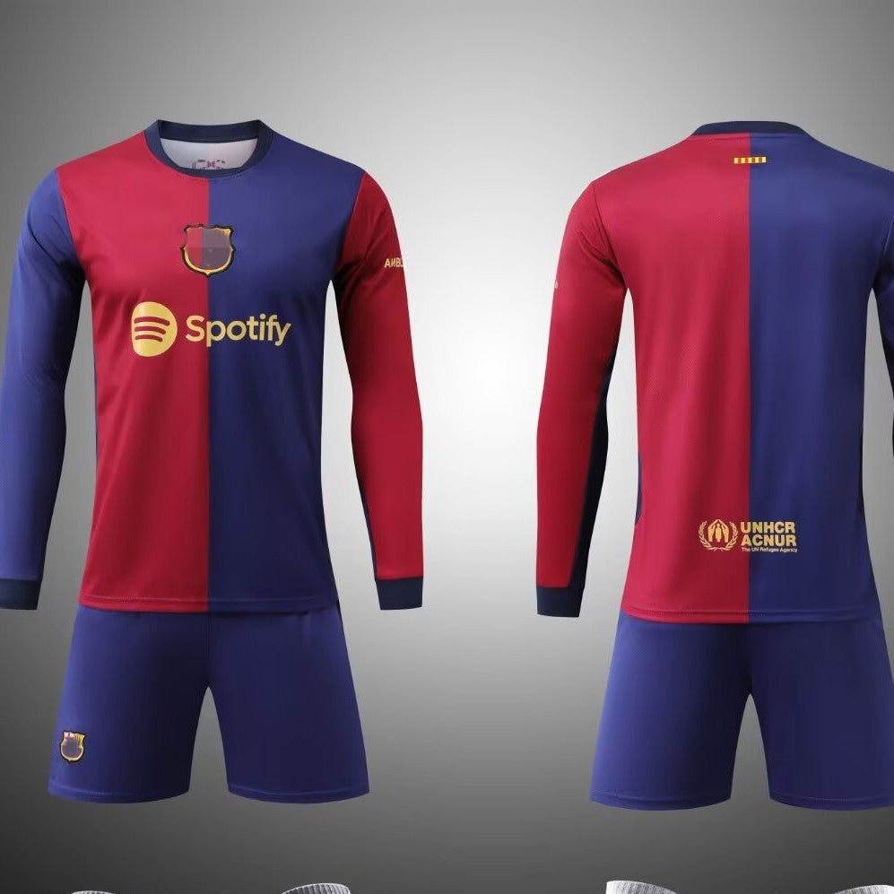 24-25 long-sleeved football uniform suit for boys and children, M and L, training uniform jersey, size 22-2XL