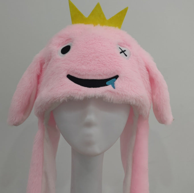 Rabbit ear plush hat airbag hat ears move animal hat plush toy colorful luminescence