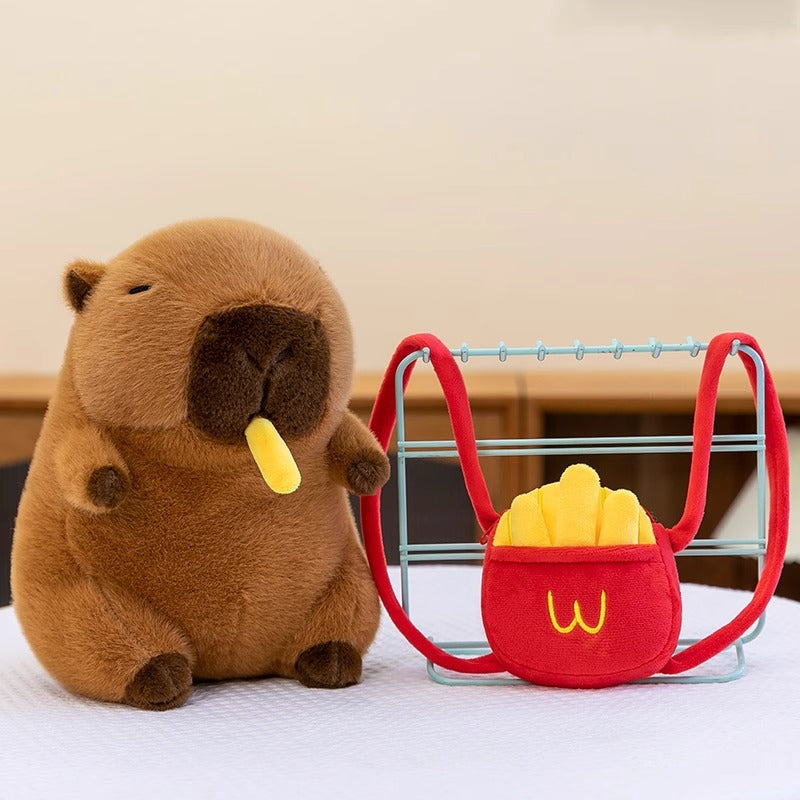French fries capybara doll plush toy turtle capybara doll doll ugly cute doll birthday gift girl