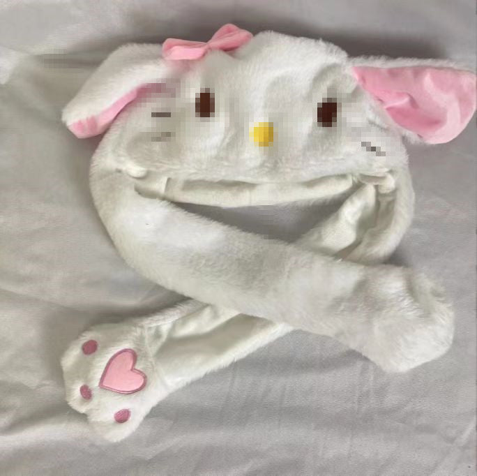 Rabbit ear plush hat airbag hat ears move animal hat plush toy colorful luminescence
