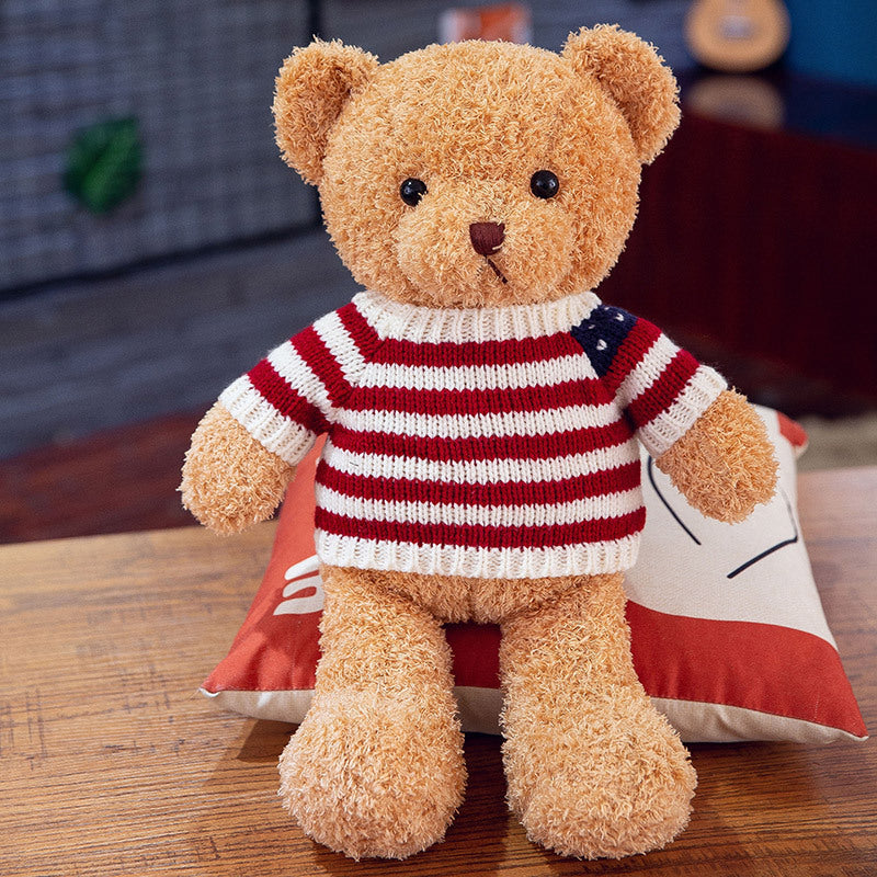 Teddy bear doll wholesale sweater plush toy pillow cloth doll wedding gift Valentine's Day gift