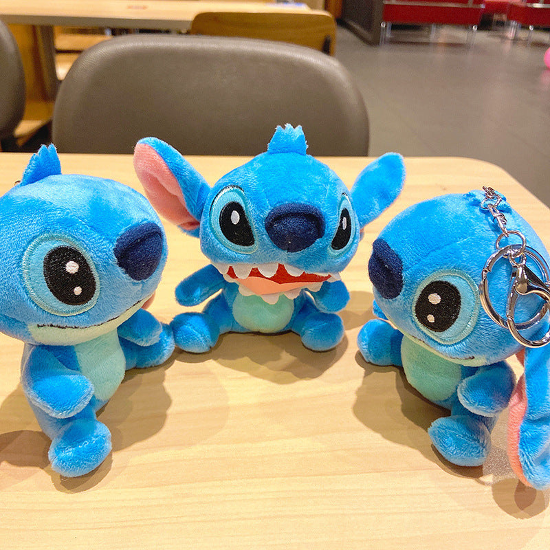Cute Stitch Plush Keychain Doll Cartoon Schoolbag Pendant Small Gift Keychain Ornament