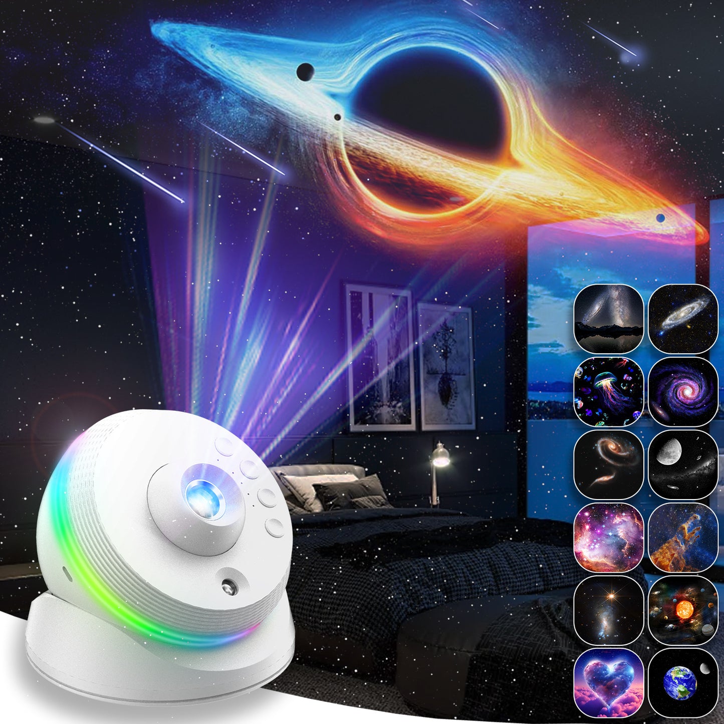 2025 New Product Hot starry Galaxy projector lamp meteor atmosphere projector white