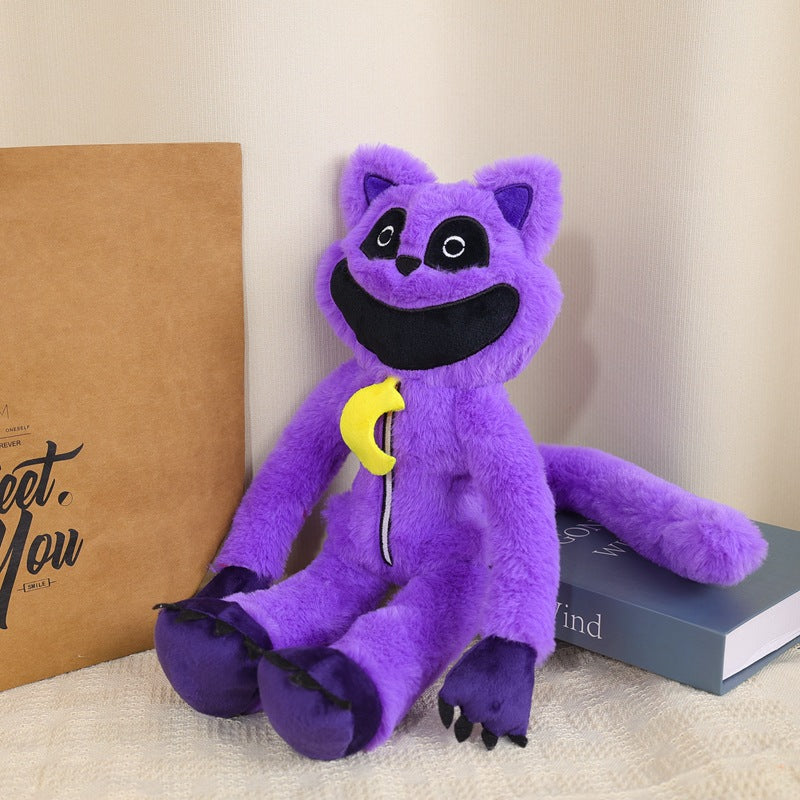 Smiling Critters horror purple cat doll smile animal monster children purple cat plush toy