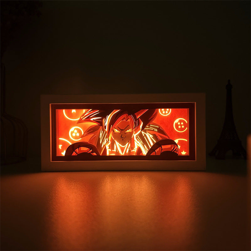 Paper sculpture lamp Dragon Ball Dragon Ball Son Goku Vegeta Dragon Ball Super animation surrounding LED night light