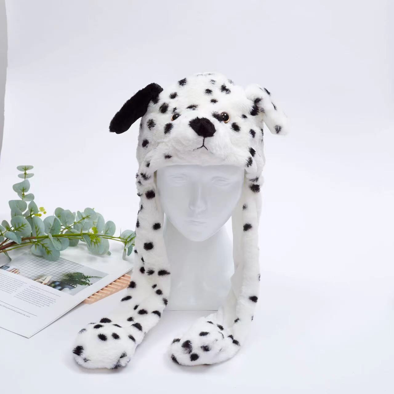 Rabbit ear plush hat airbag hat ears move animal hat plush toy colorful luminescence