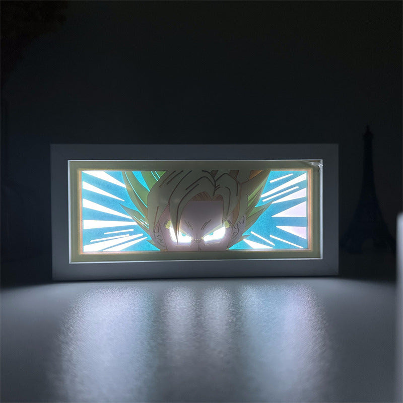 Paper sculpture lamp Dragon Ball Dragon Ball Son Goku Vegeta Dragon Ball Super animation surrounding LED night light