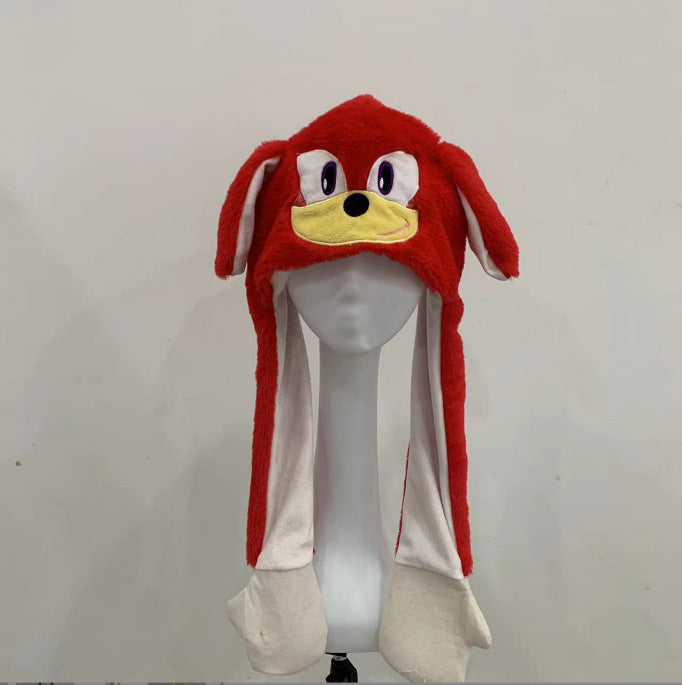 Rabbit ear plush hat airbag hat ears move animal hat plush toy colorful luminescence
