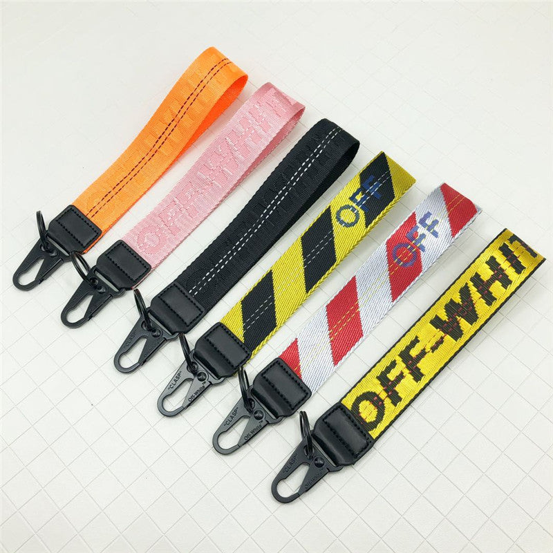 Off-White keychain canvas embroidered letters bags mobile phones cameras luggage pendants gifts keychain