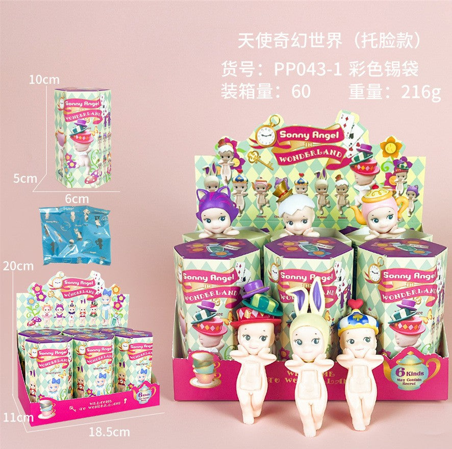 Sonny Angel Figure Car Phone Sticker Cheek Support Blind Box Set Decorations