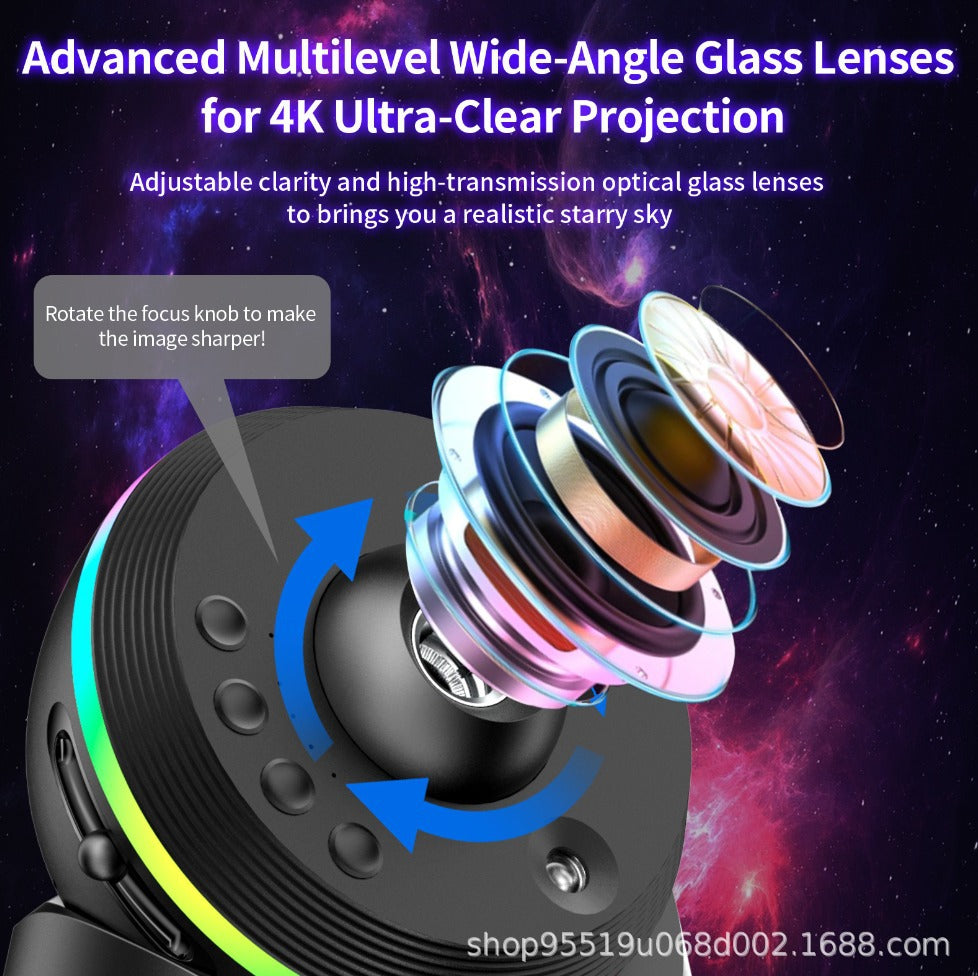 2025 New Product starry sky Galaxy projector lamp meteor space mirror 6th Black