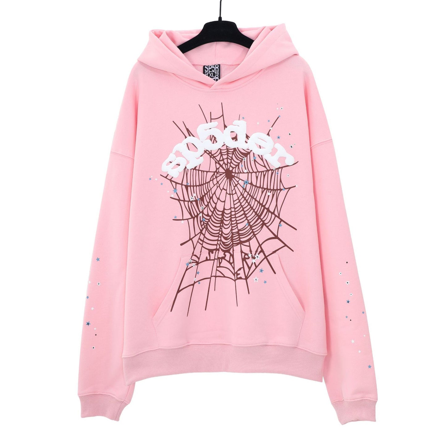 American fashion brand Sp5der 555 star foam print pure cotton hoodie sweater pants suit for men and women