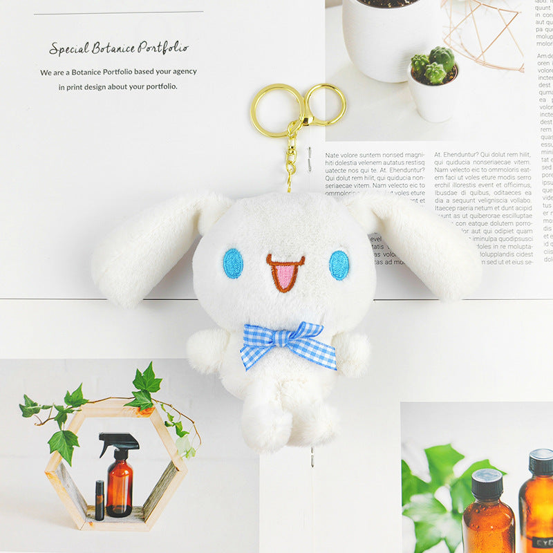 Cartoon Anime Sanrio Plush Doll Pendant Cute Kuromi Keychain Doll Machine Schoolbag plush keychain