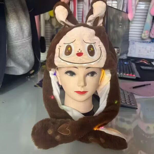 TikTok hat ears can move Labubu ears hat bubble rabbit luminous hat ears can move