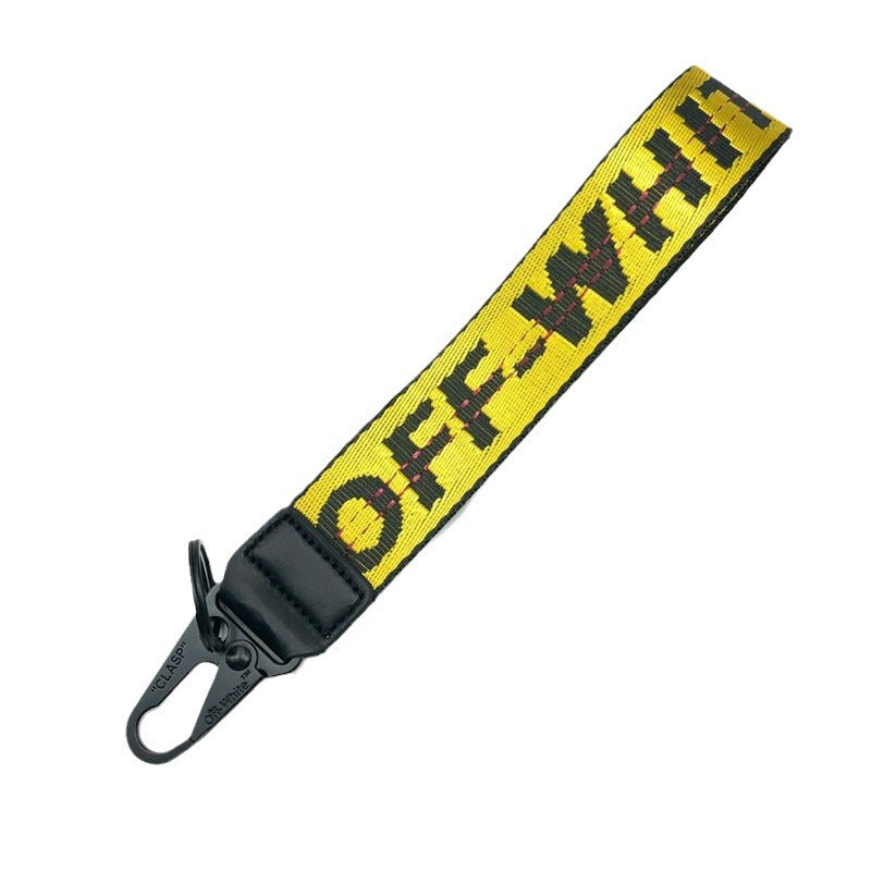 Off-White keychain canvas embroidered letters bags mobile phones cameras luggage pendants gifts keychain