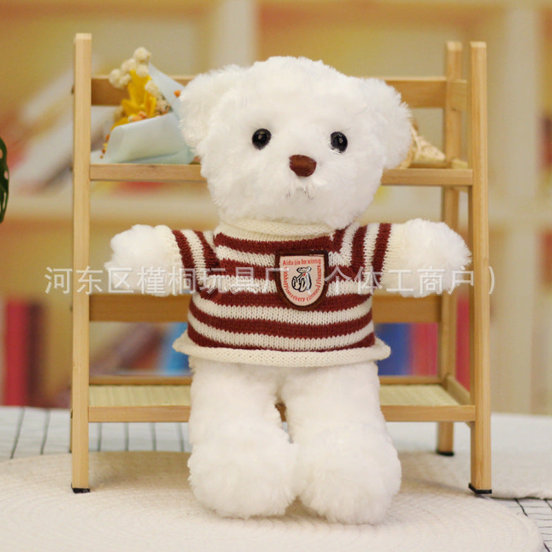 Teddy bear doll wholesale sweater plush toy pillow cloth doll wedding gift Valentine's Day gift