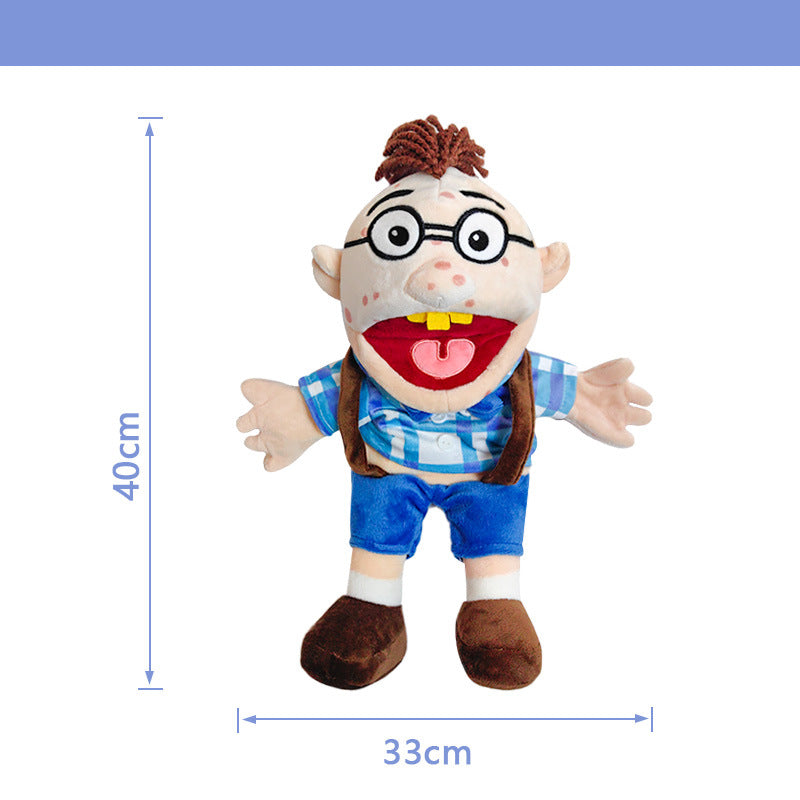 Jeff hand puppet open mouth plush toy rock Jeff hand puppet doll mouth can move with operating rod