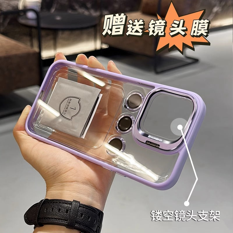 Lens cover bracket suitable for iPhone16 series phone case transparent high-end iPhone 15 series phone cases